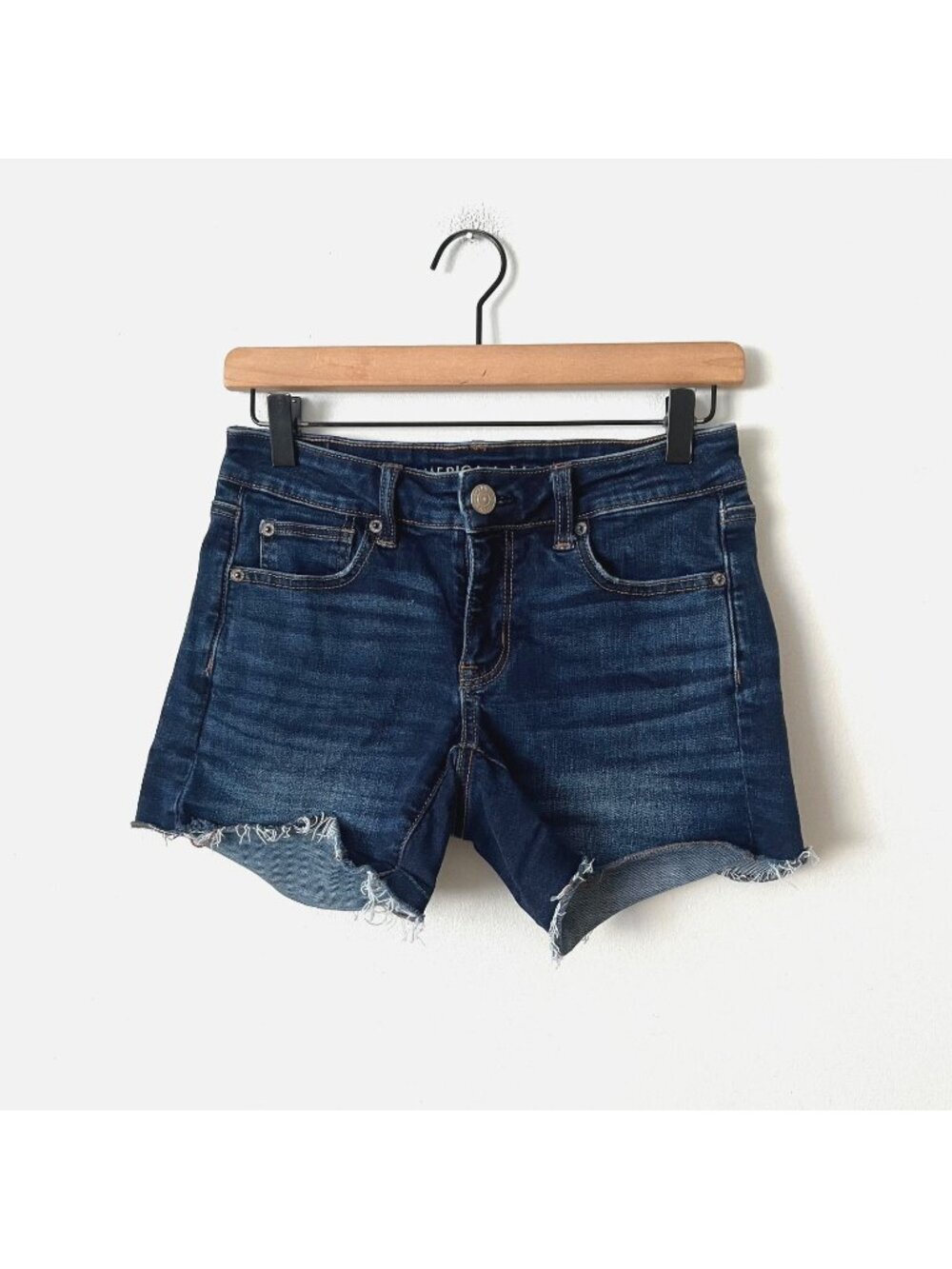American Eagle Dark Wash Super Stretch Denim Shorties Women's Size 4